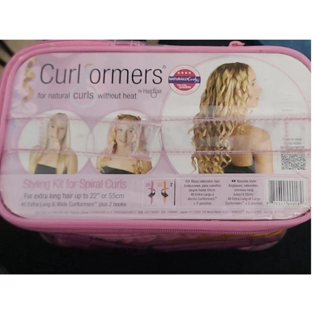 CURLFORMERS 40 count No Heat Curlers Spiral Curls Styling Kit/ Extra Long Hair